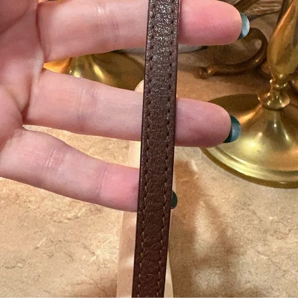 COACH Purse Wrist Clutch Snap Wallet Blue Lined Cream & Brown Leather - Picture 5 of 12